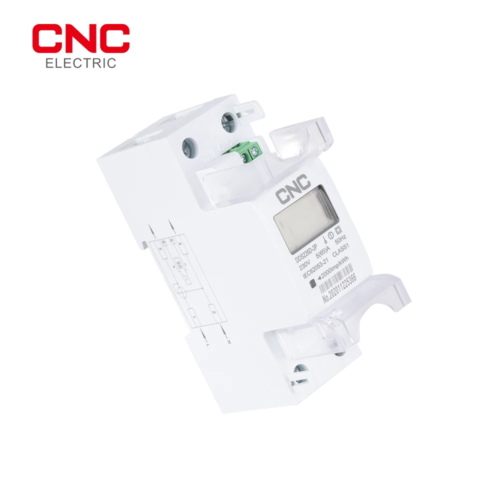 CNC DDS226D-2P LCD 65A 100A 220V 230V 50Hz 60Hz Single-phase Din-rail Energy Meter Active Energy Import Export kWh