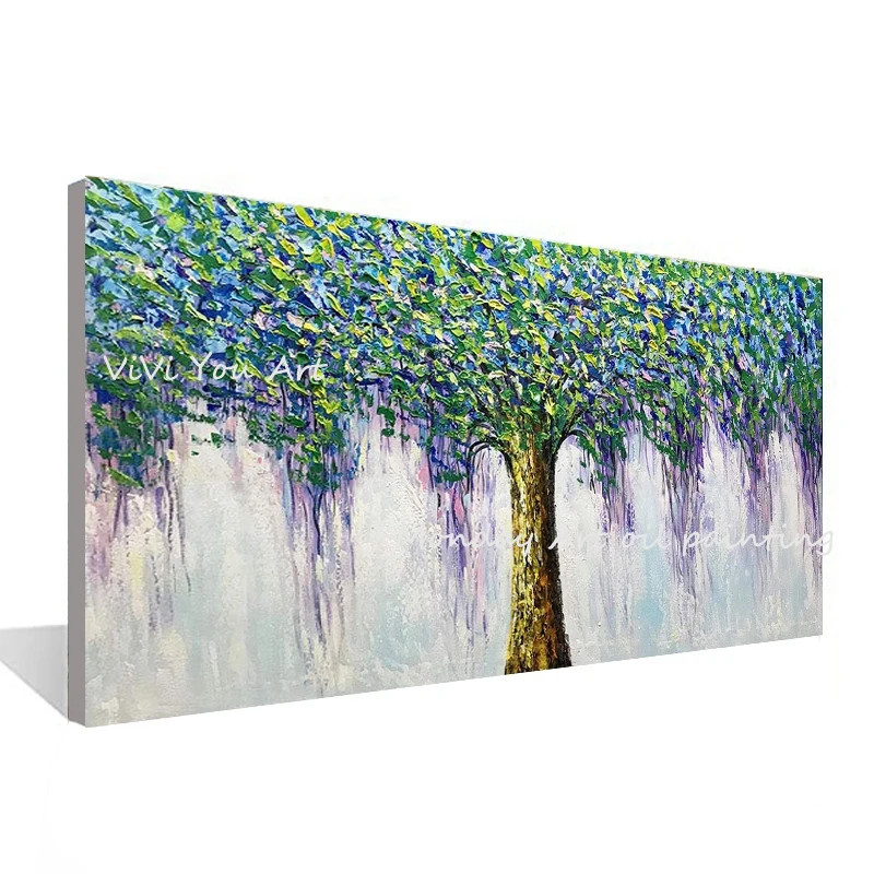 

Wall painting Hand painted Modern canvas Painting landscape Oil Paintings artwork tree wall pictures for Living Room home Decor