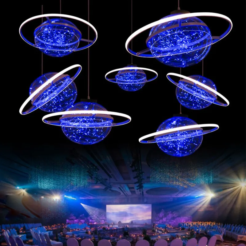 

Wedding Decoration Luxury Glow LED Star Ball Space Planet Hanging Ornament For Party Stage Ceiling 4 PCS