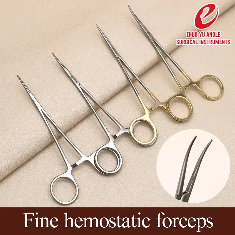 Stainless steel fine hemostatic forceps 12.5cm straight head/elbow hemostatic forceps cosmetic plastic surgical instrument