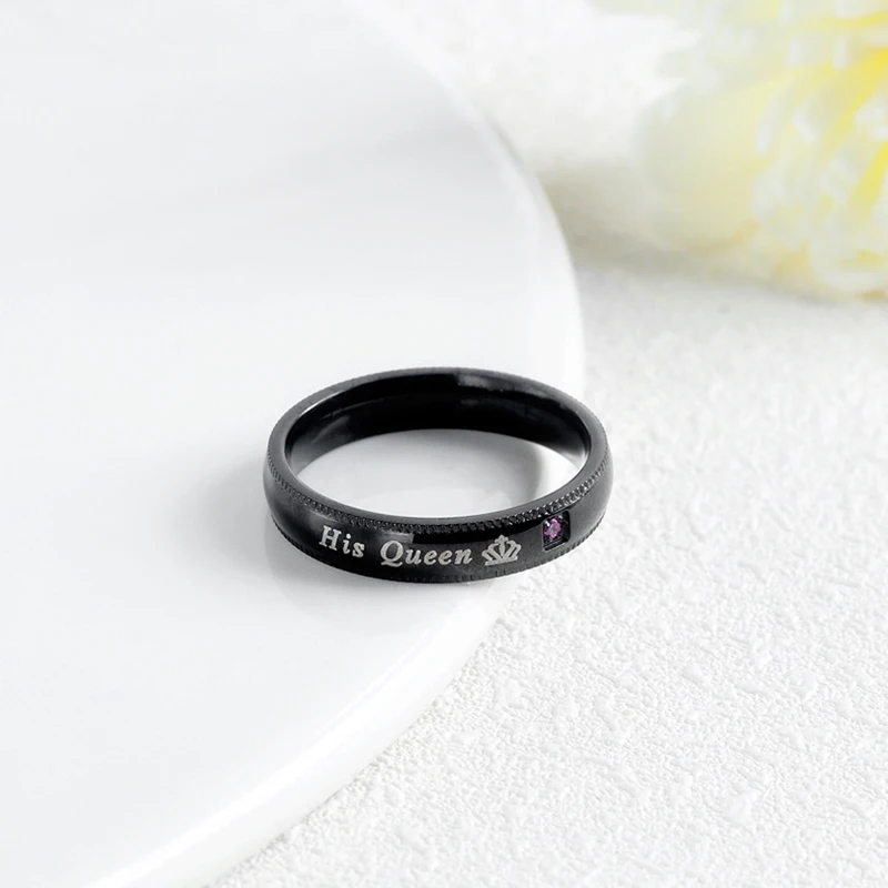 Fashion Couple Rings Her King His Queen Statement Rings Fashion AAA Zircon Crown Ring Romantic Anniversary Wedding Band Ring