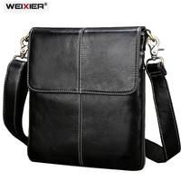 WEIXIER Leather Men Bag Fashion Shoulder Crossbody Bag Male Messenger Bags Small Casual Designer Handbags luxury bags bolsos 가방