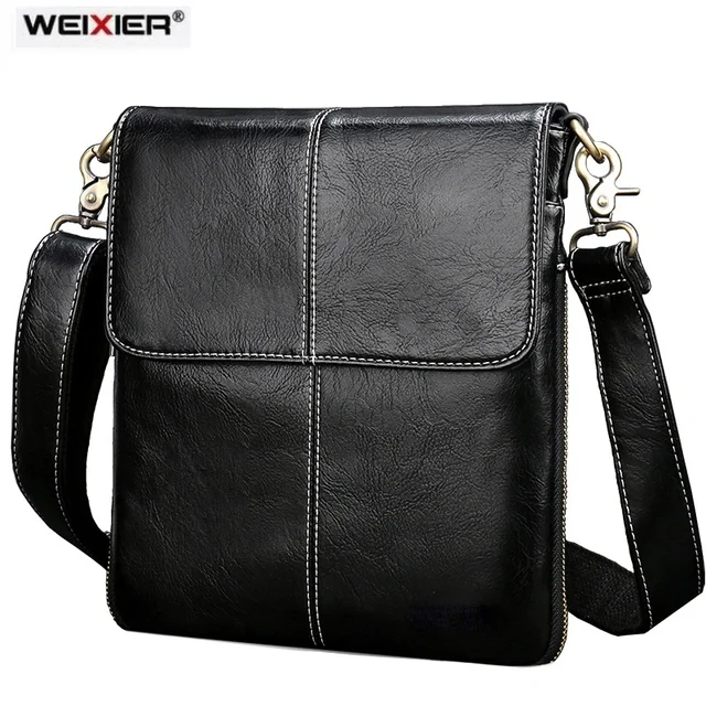 WEIXIER skórzana torba męska moda torba na ramię Crossbody męskie Messenger torby małe torebki markowe luksusowe torby bolsos 가방