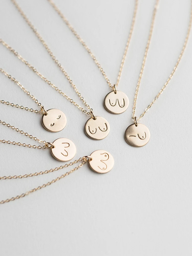 Naszyjnik z cyckami feministyczna biżuteria ręcznie robiona 13MM/16MM monety Choker złote wisiorki Collier Kolye biżuteria — zdjęcie 2