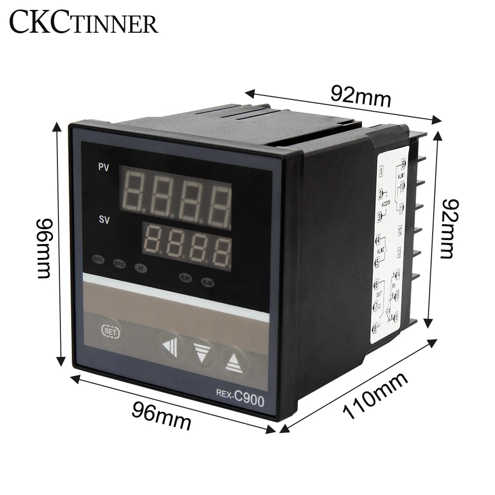 Controlador de temperatura Industrial inteligente Digital PID RKC, relé de 220V, termostato de REX-C100-C400-C700-C900, salida de relé SSR