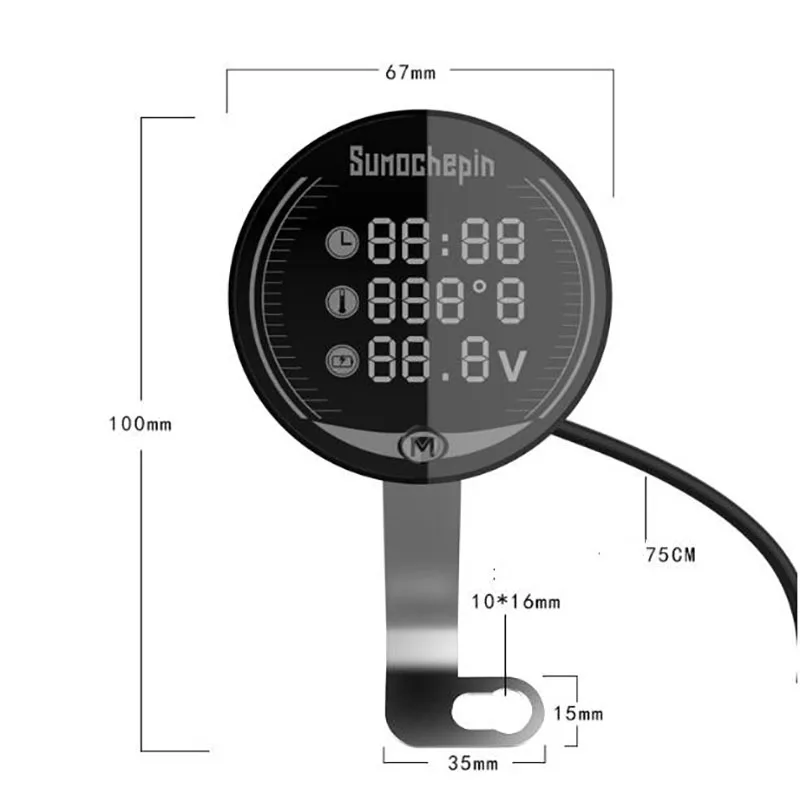 NEW 5-In-1 Motorcycle Modified Water Temperature Meter Time Voltmeter 12V Chronometer USB Mobile Phone Charging Waterproof