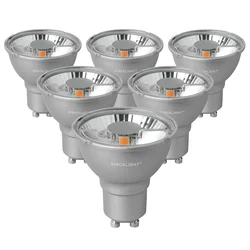 Pack of 6, GU10 LED Light Downlight Bulb 24° Dual Reflector (Professional) Anti-Dazzling 5W 300 Lumens Equivalent to 30W Halogen
