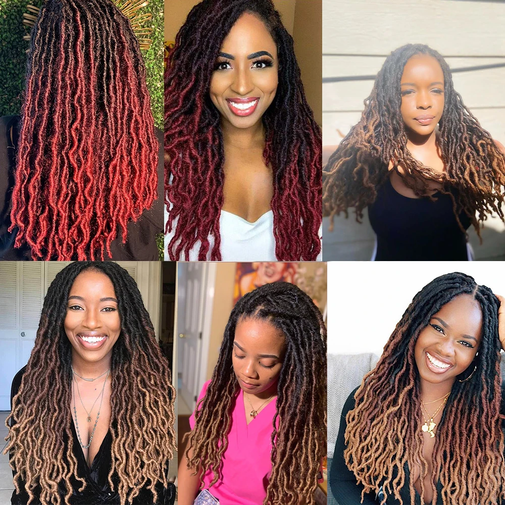 Gypsy Locs Synthetische Goddess Faux Locs Häkelhaar Weiche Zöpfe Dreadlocks Lockige Twist-Flechthaare für Frauen Schwarz 15 Stränge – Detail 2
