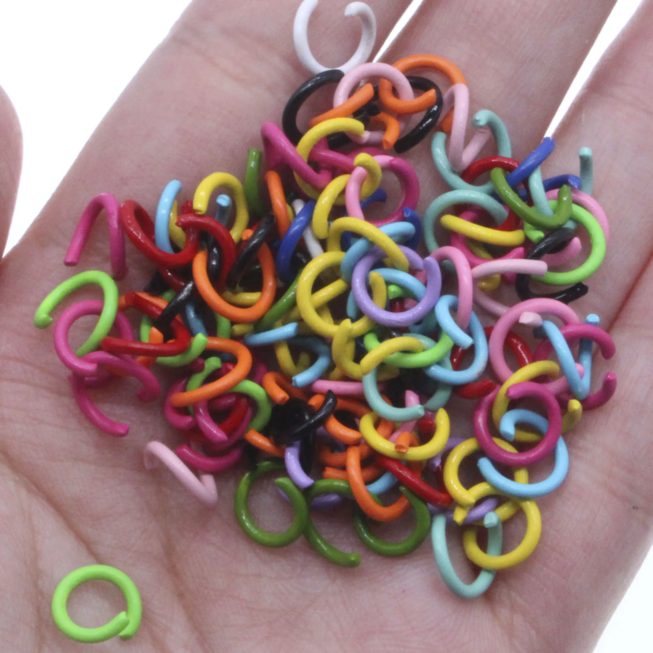 CHONGAI 100pcs Multi-colors Mixed Alloy Open Rings For Necklace Key Ring ClaspDIY Making