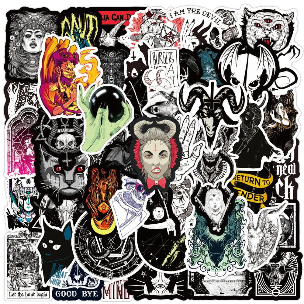 10/30/50pcs Witch Demon Gothic Devil Graffiti Stickers Cartoon Decals Luggage Motorcycle Laptop Car Waterproof Sticker Kids Toy