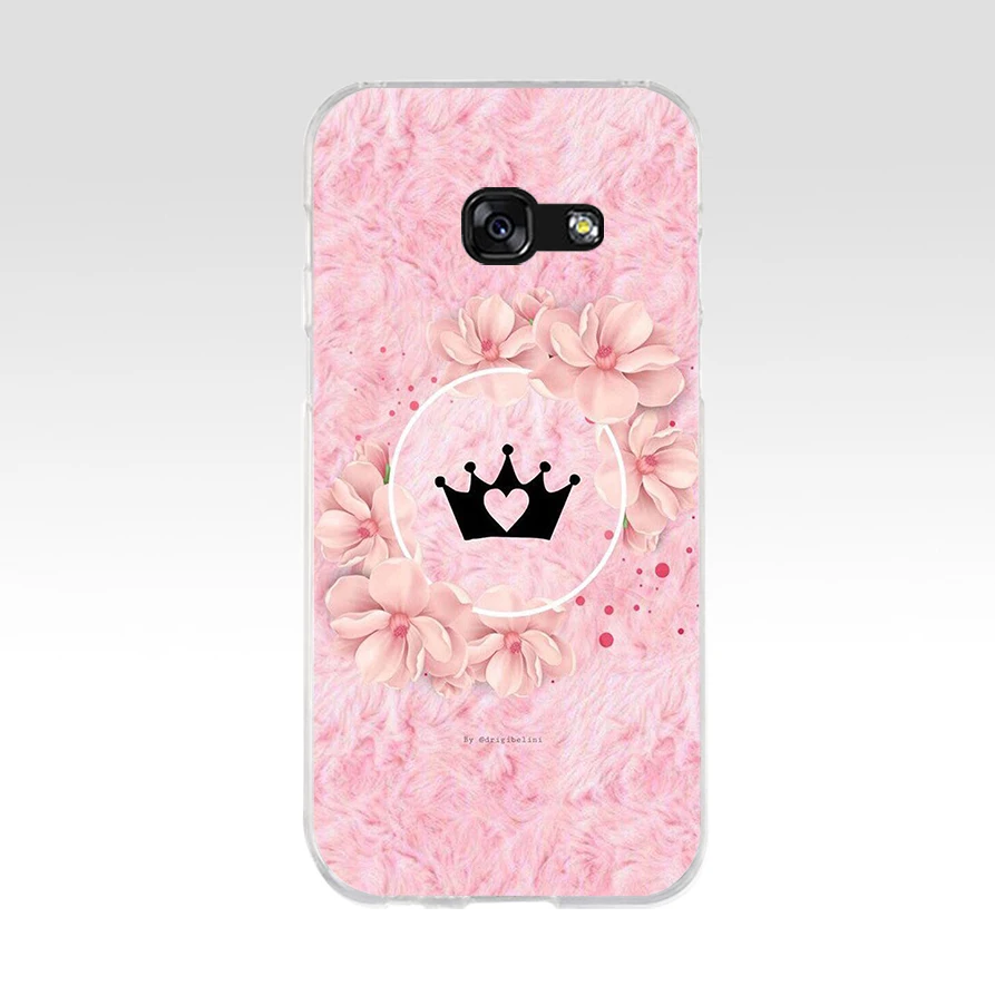 346 pink Crown Princess Luxury design Soft Silicone Tpu Cover phone Case for Samsung a3 2016 a5 2017 a6 plus a7 a8 2018 s6 7 8 9