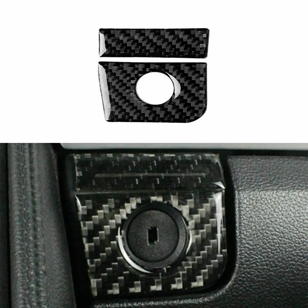 Carbon Fiber Car Inner Stickers Storage Box Switch Sticker Cover Trim For Ford Mustang 2015 2016 2017 2018 2019 Accessories