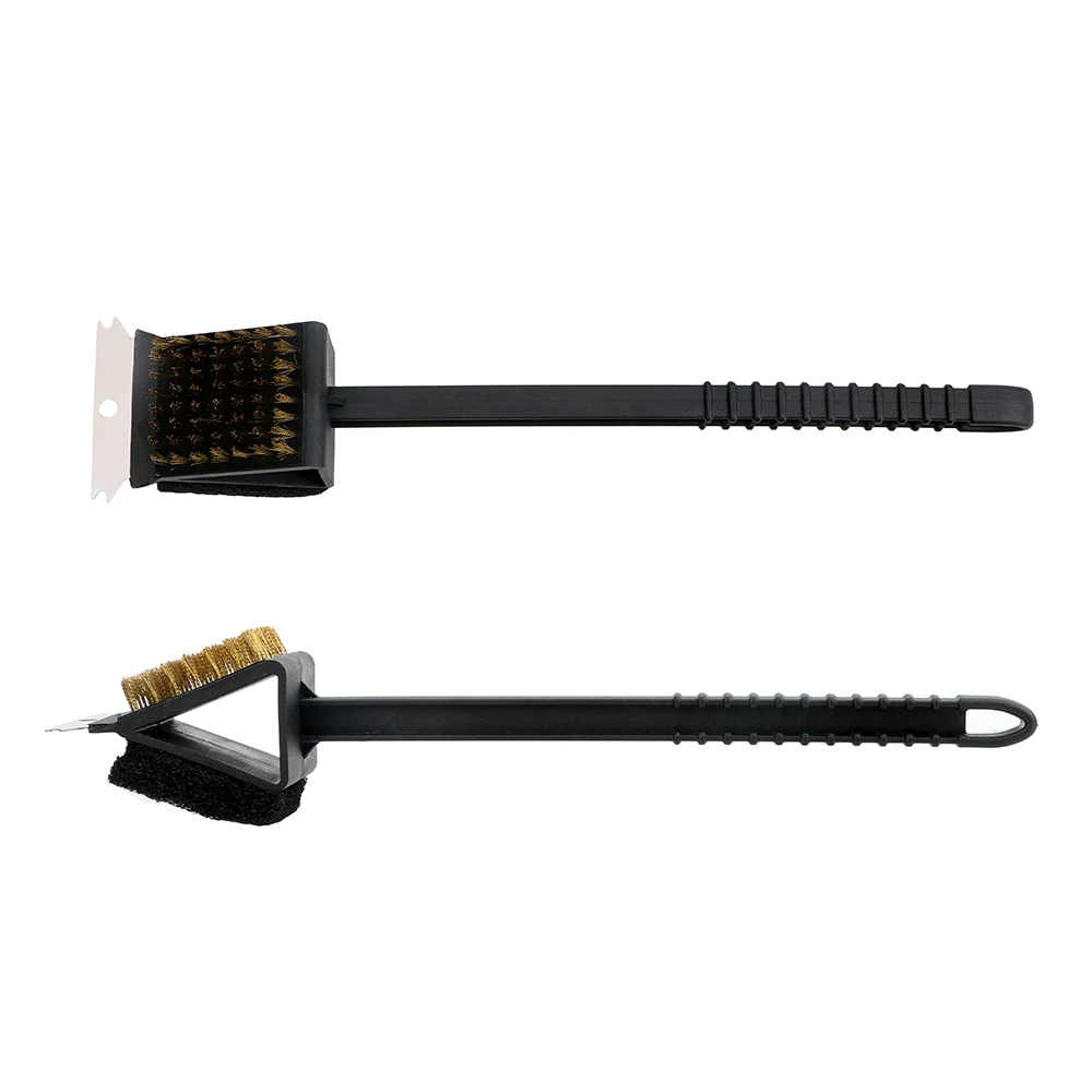 3 in 1 Corner Copper Wire Brush Barbecue Grill Oven Cleaning BBQ Cleaning Brush Copper Wire Sponge Shovel BBQ Tool