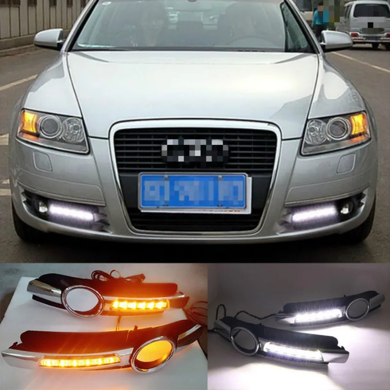 

2pcs LED DRL For AUDI A6 C6 2005 2006 2007 2008 Car LED DRL Daytime Running Light Fog Lamp Grille And Waterproof Wire Of Harness