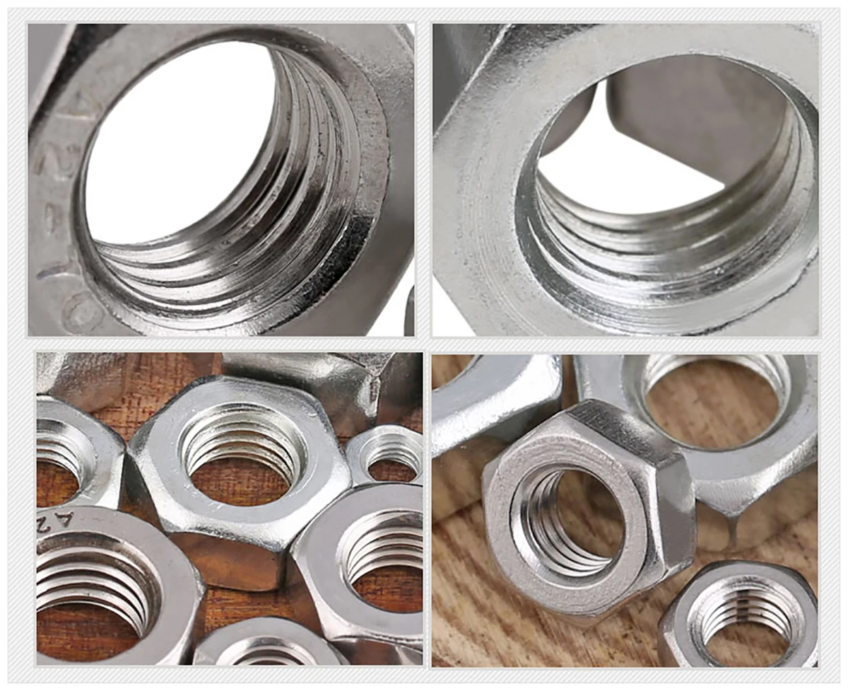 2-50pcs A2 304 Stainless Steel Hexagon Left Hand Thread Full Nuts Hex Reverse Nuts M4 M5 M6 M8 M10 M12 M14 M16 M18 M20