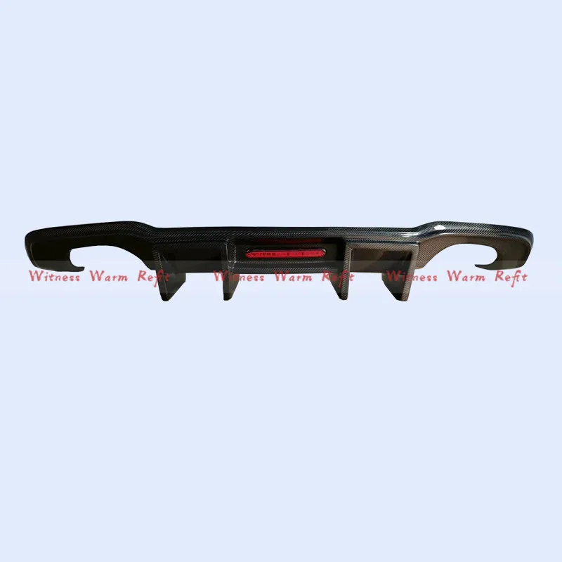 Carbon Fiber Car Rear Bumper Diffuser Lip Spoiler with Light for Audi A3 Sline S3 2017-up Not A3 Standard Car Spoiler