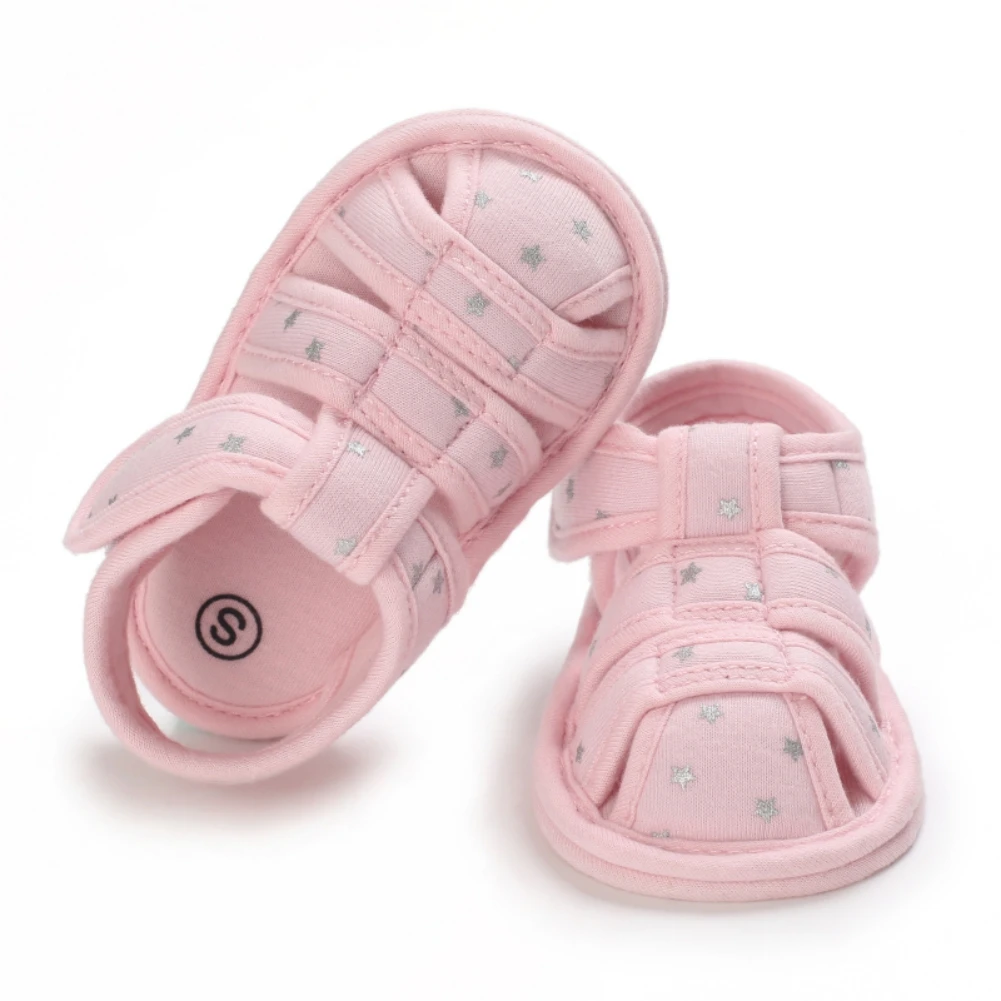 Baywell Newborn Baby Boys Girl Sandals Summer Casual Beach Shoes Star Print Soft Sole Crib Toddler First Walking 0-18M