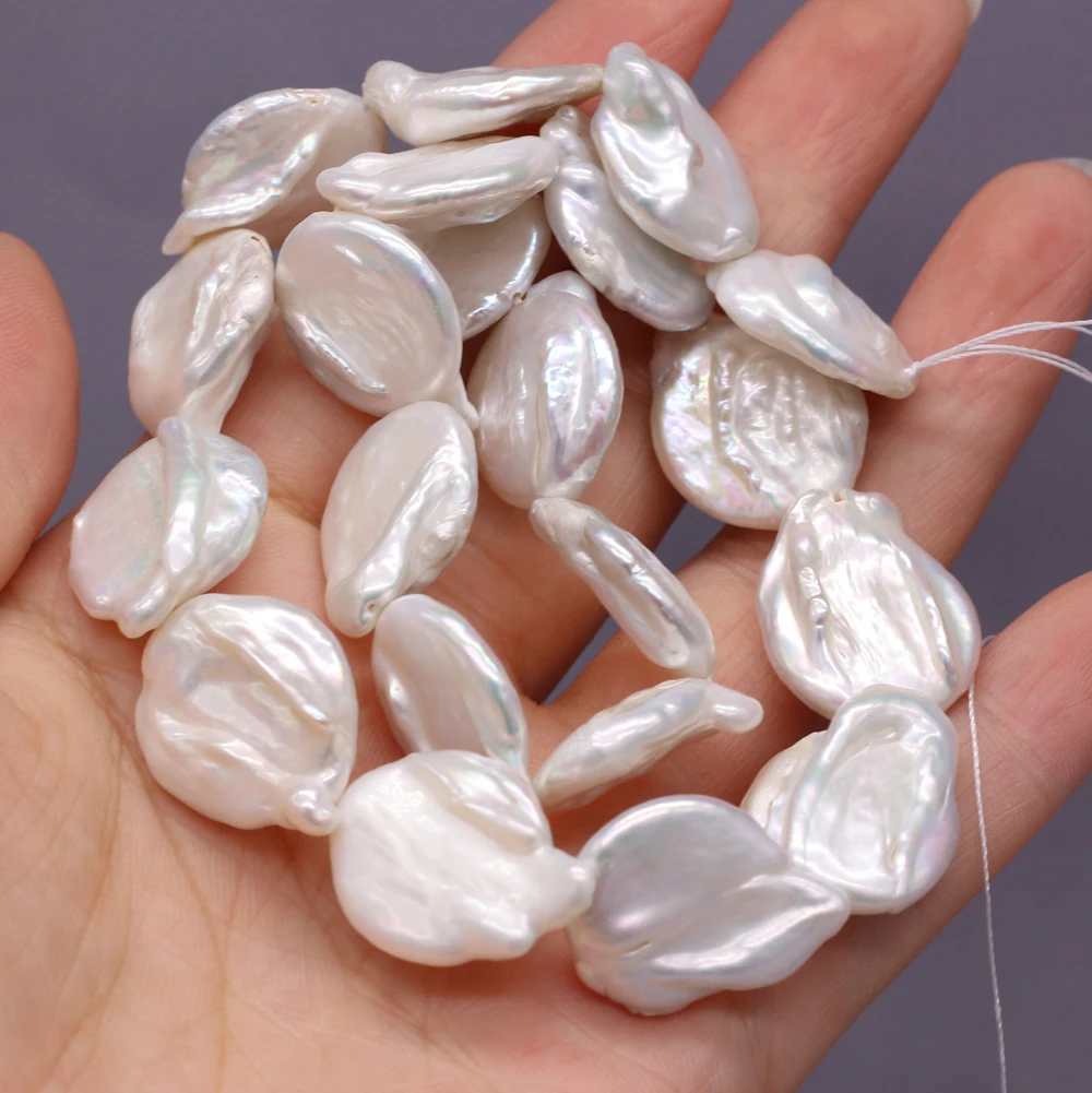 Hot Selling Natural Freshwater Pearl Beads Irregular White Round DIY for Making Jewelry Accessories 16x17mm