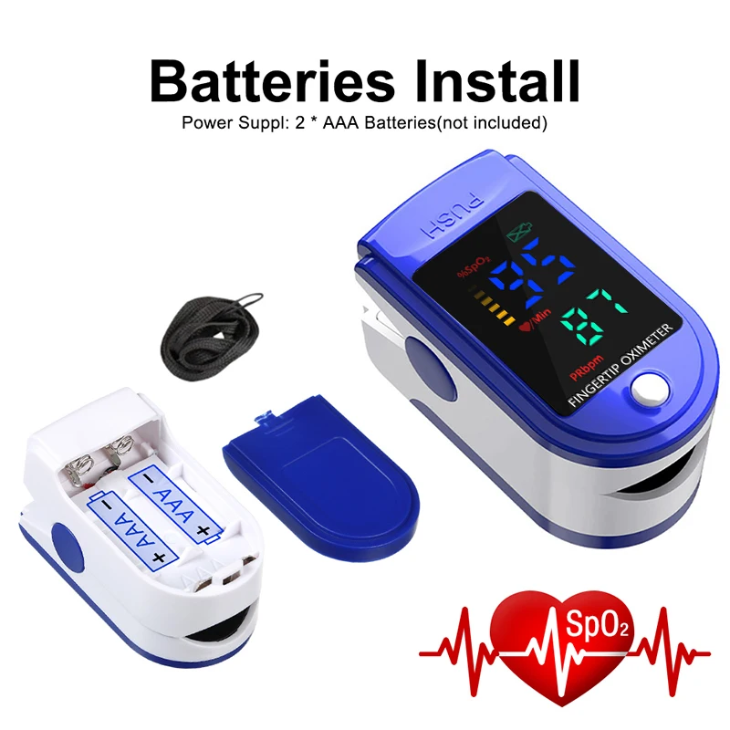 Portable Blood Oxygen and Heart Rate Monitor with LED Display description 3