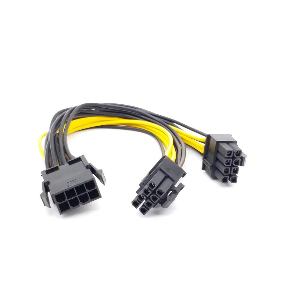 EPS CPU 12 فولت 8Pin أنثى إلى ثنائي 8Pin (4 + 4) دبوس EPS 12 فولت ذكر اللوحة كابل إمداد الطاقة Y الفاصل محول