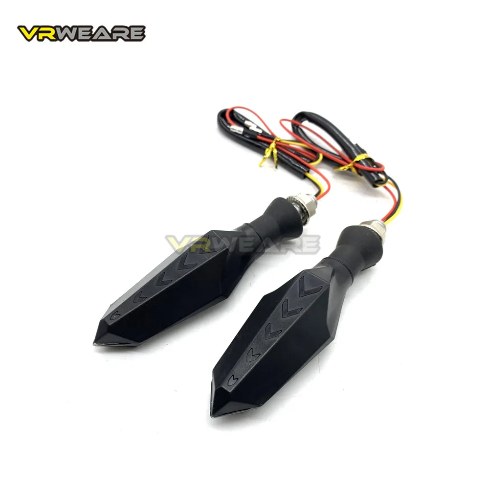 12V Motorcycle Water Flowing LED Turn Signals for  Kawasaki Rear Flashing Signal Brake Lights Indicators Honda Yamaha blinker