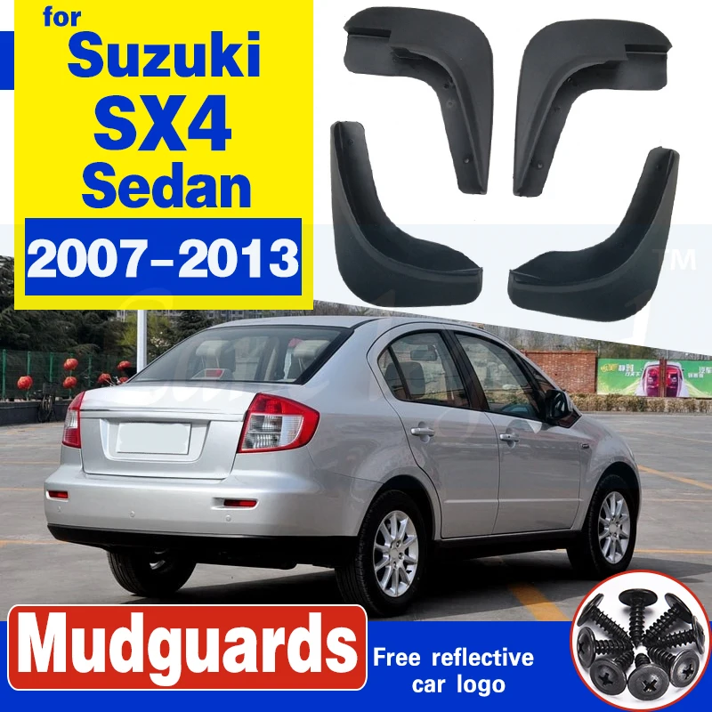 Car Mud Flaps For 2007-2013 Suzuki SX4 4-Door Sedan Mudflaps Splash Guards Mud Flap Mudguards Fender 2008 2009 2010 2011 2012