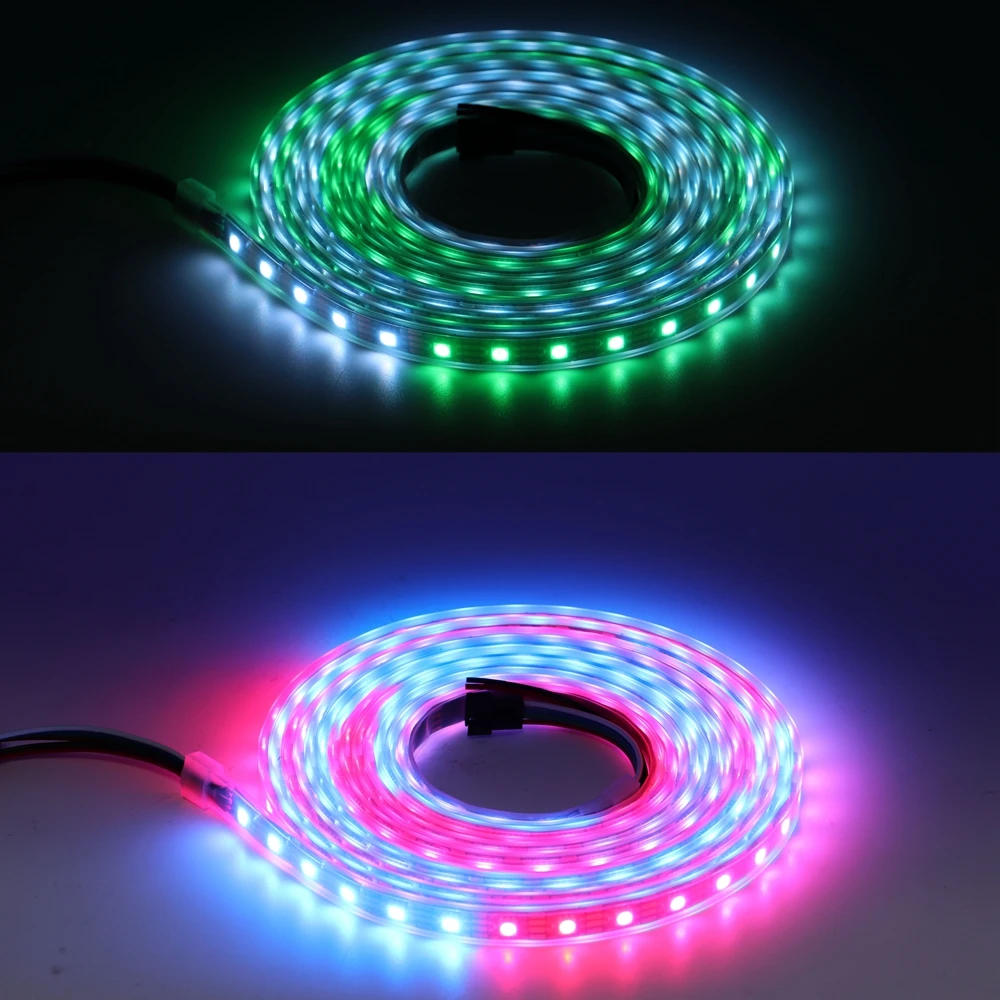 Imagem -04 - Atualizado Tira de Luz Led Rgb Inteligente Individualmente Endereçável Duplo-sinal 30 60 144 Leds m Dc12v Ws2815 Ws2812b Ws2813