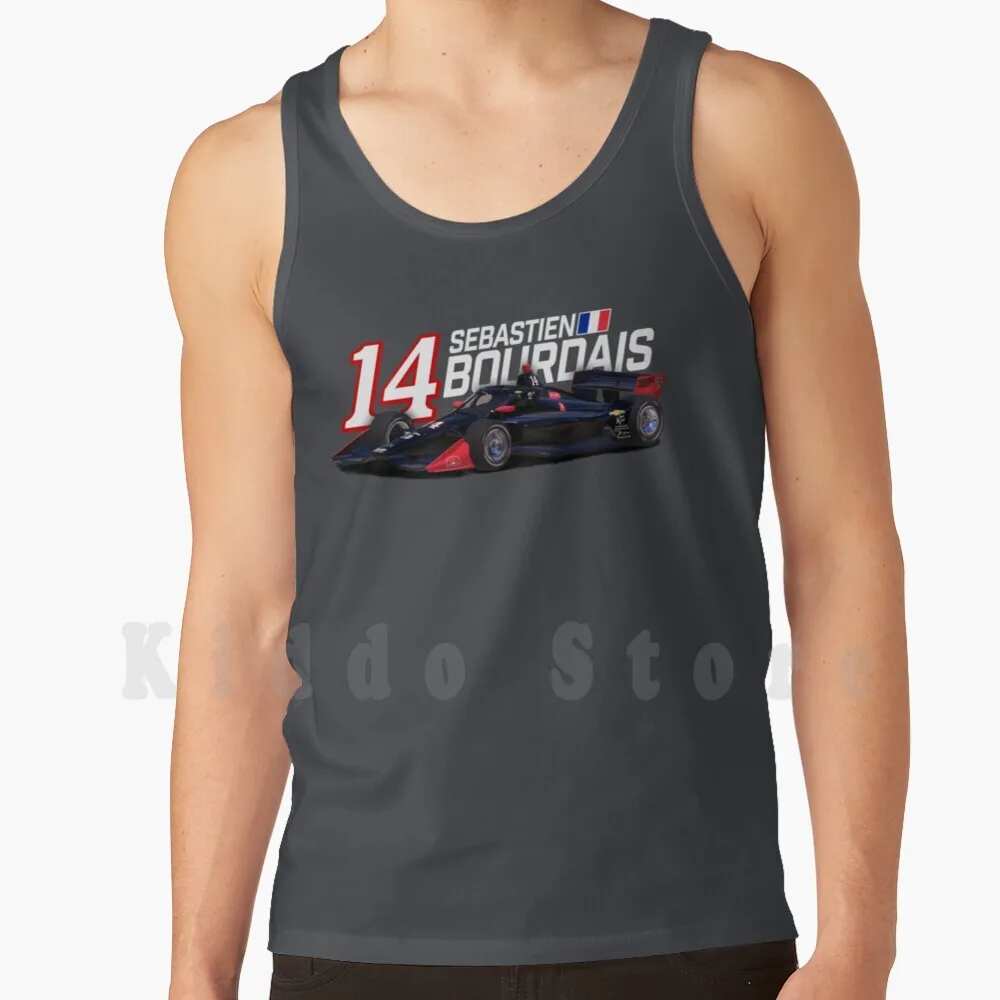 Sebastien Bourdais 2020 ( Red And White Text ) Tank Tops Vest 100% Cotton Bourdais France Indy Indianapolis Indiana