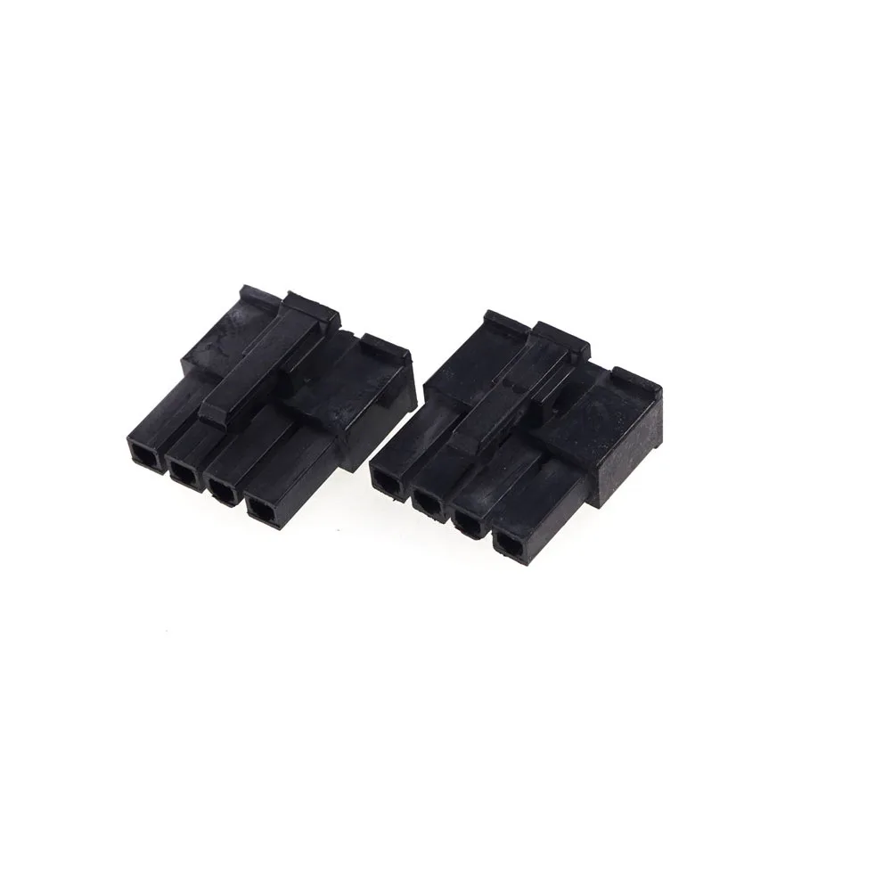 20Pcs 1x4 Plug Male Housing (Female Contact Pins) 4.2mm Pitch 4 Position Cross Molex 5557 Black Power Connector Shell