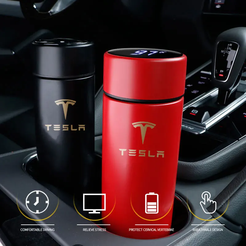 500ml Smart Tesla Thermos Bottle w/ Temperature Display