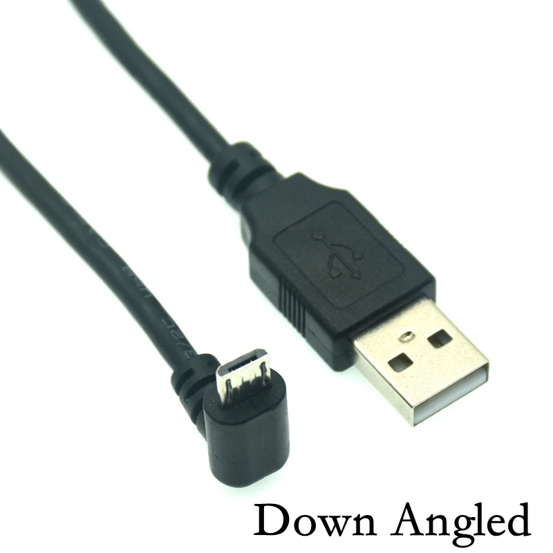 Up Down Left Right Angled 90 Degree USB Micro USB Male To USB Male Data Charge Connector Short Cable 25cm 50cm For Tablet 150cm