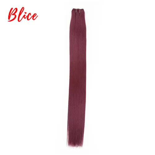 Imagen 2 del producto Blice-extensiones de cabello sintético para mujer, tejido liso Yaki 100% Futura, fibra resistente al calor, color negro Natural, 10-30 pulgadas, 1 unidad/lote