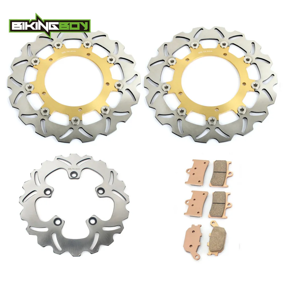 BIKINGBOY For Yamaha FZ1 Fazer 1000 N S 06 07 08 09 10 11 12 13 14 15 Front Rear Brake Discs Rotors Disks + Pads 320mm 245mm Set