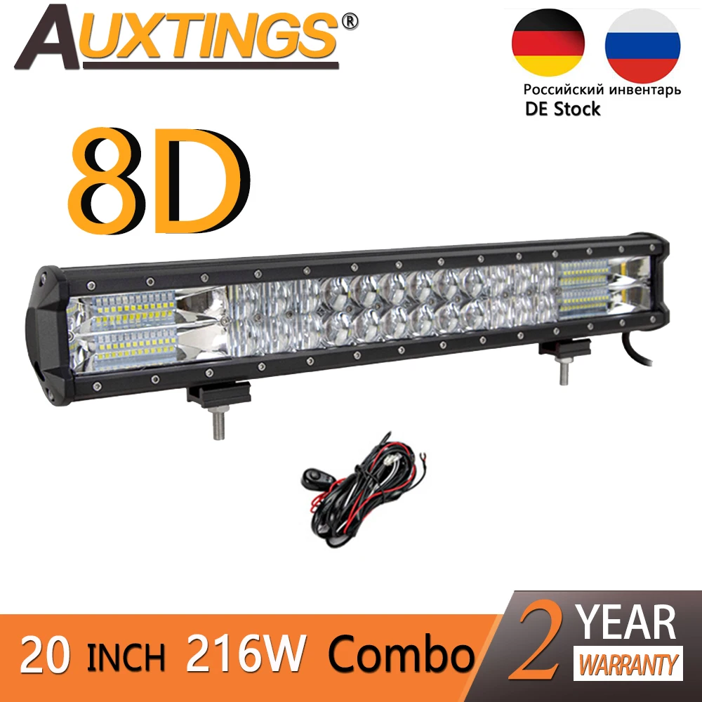 

Auxtings Combo Beam 20inch 216w Dual Rows IP67 Waterproof Car Led Bar 8D LED Light Bar For JEEP Truck Car LED Lamp For Auto