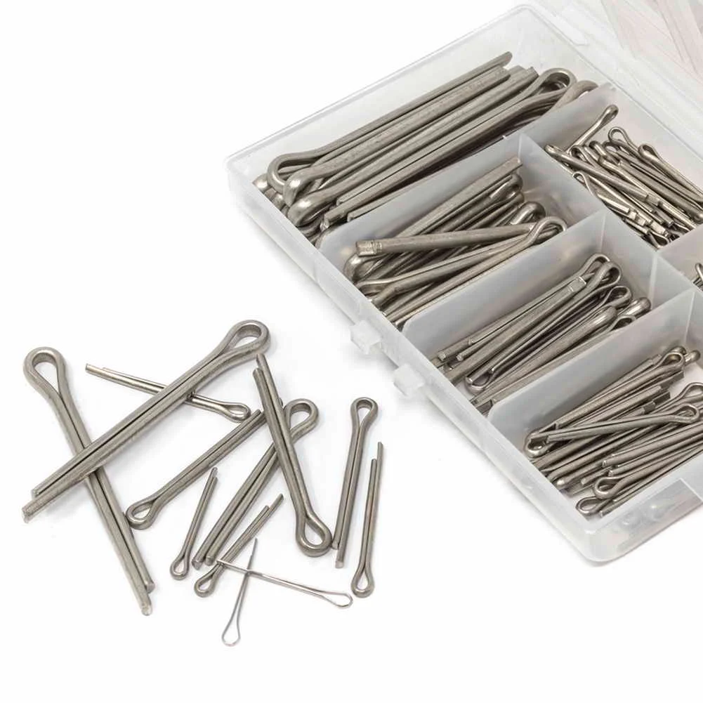 304 Stainless Steel Cotter Pin Assortment Set Value Kit,230 Pcs M2 M2.5 M3 M4 M5 Cotter Pins Set for Use With Cars/Lorry/Towing