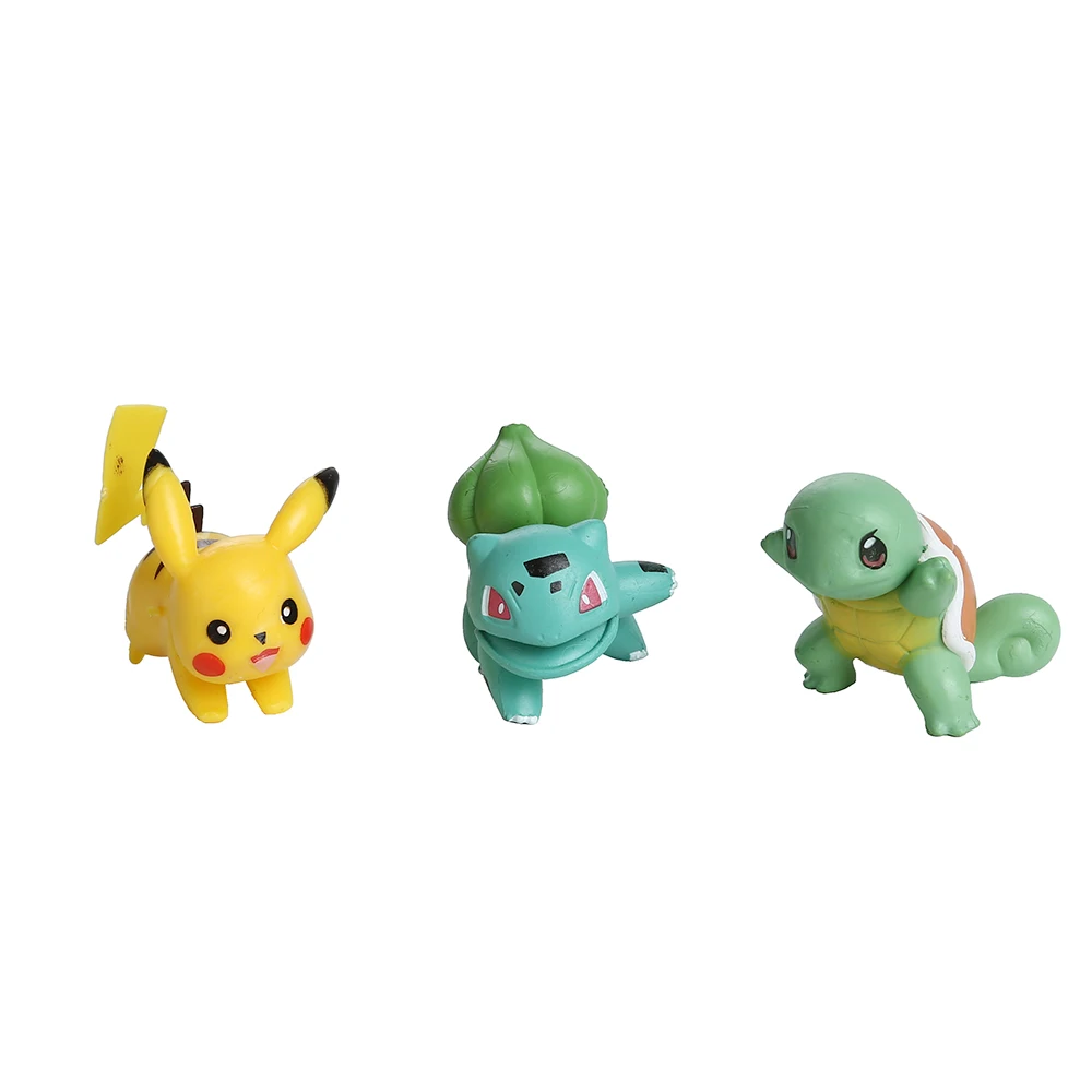 8pcs  Pokemon Pikachu Figures Model Collection 2-4CM Pokémon Anime Figure Toy Dolls Kawaii Girl Boy Birthday Gifts