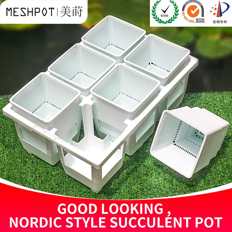 Meshpot neue hoch taillierte Blumentopf Set Verdickung vertiefen Garten topf Kunststoff Sukkulenten Topf Kaktus Haworthia Drainage Pflanzer – Detail 1
