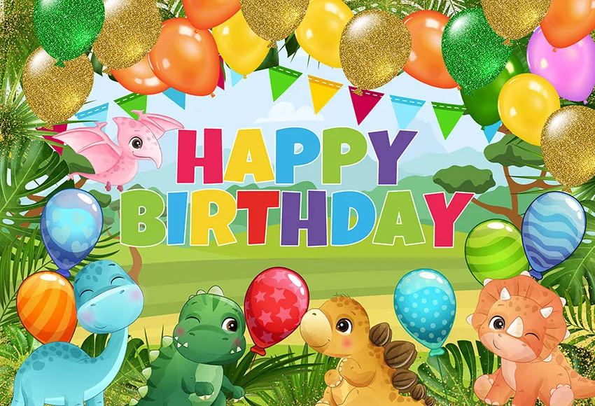LATAR BELAKANG Fotografi Dinosaurus Hutan Avezano Balon Hewan Liar Latar Belakang Dekorasi Pesta Ulang Tahun Anak-anak Baru Lahir Properti Studio Foto