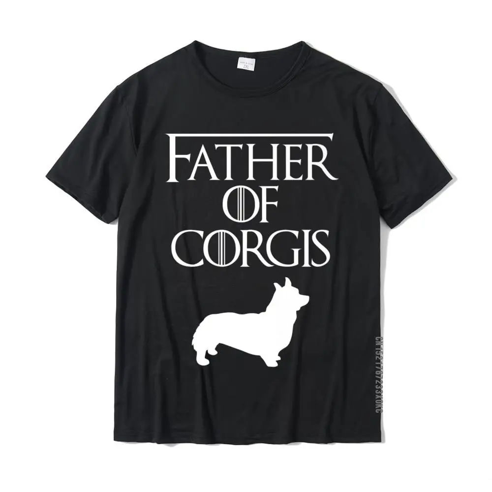 Unique White Father Of Corgis Dog Lover Gift E010621 Tops T Shirt Oversized Unique Cotton Men T Shirts Casual