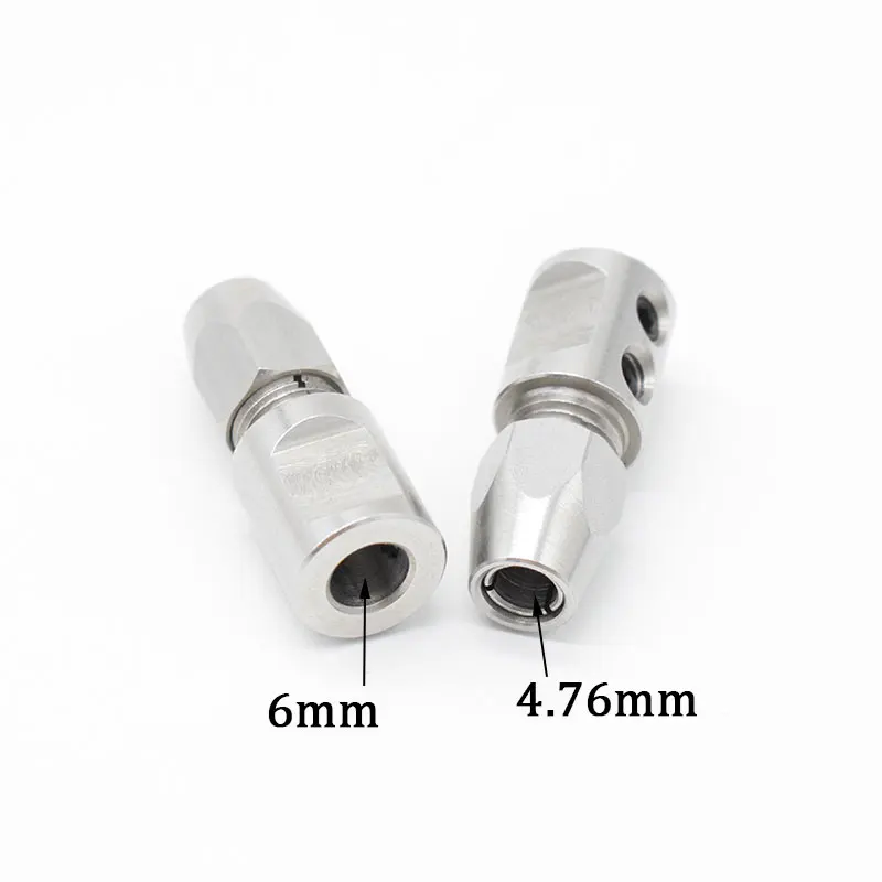 Rc Boat Flexible Coupling CW/CCW Soft Shaft Lock 6mm to 4.76mm Flexible Collet Coupler Fits For 6mm Motor Shaft and 4.76mm Flex