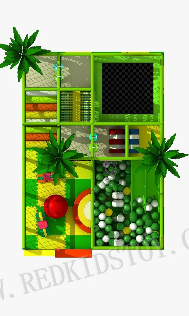 Custom-made Jungle Themed Indoor Kids Playground HZ-91201