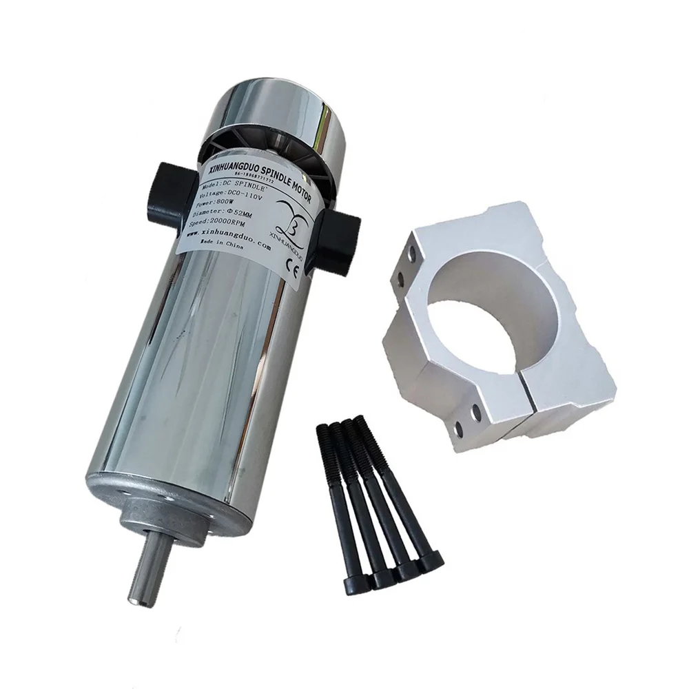 800W DC spindle Motor 0.8KW DC 0-110V 20000RPM CNC Carving Milling Air cold Spindle Motor For Engraving + 1PCS 52mm Clamp