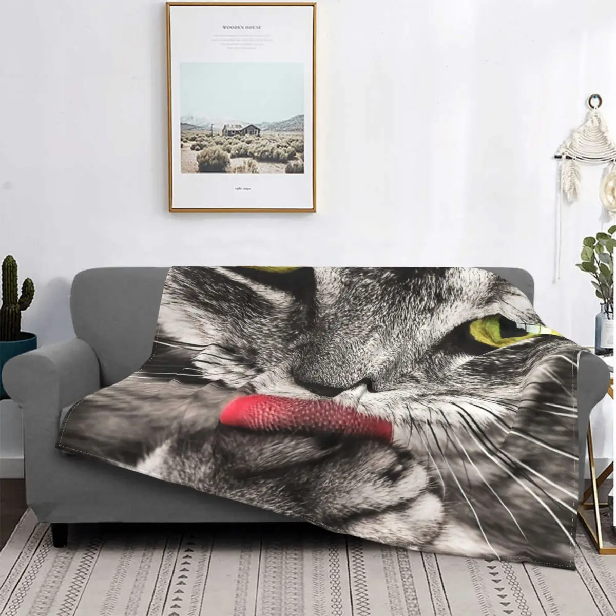 

Manta de gato Wish, cubrecama, cama a cuadros, manta doble de felpa de Anime, ropa de cama y fundas