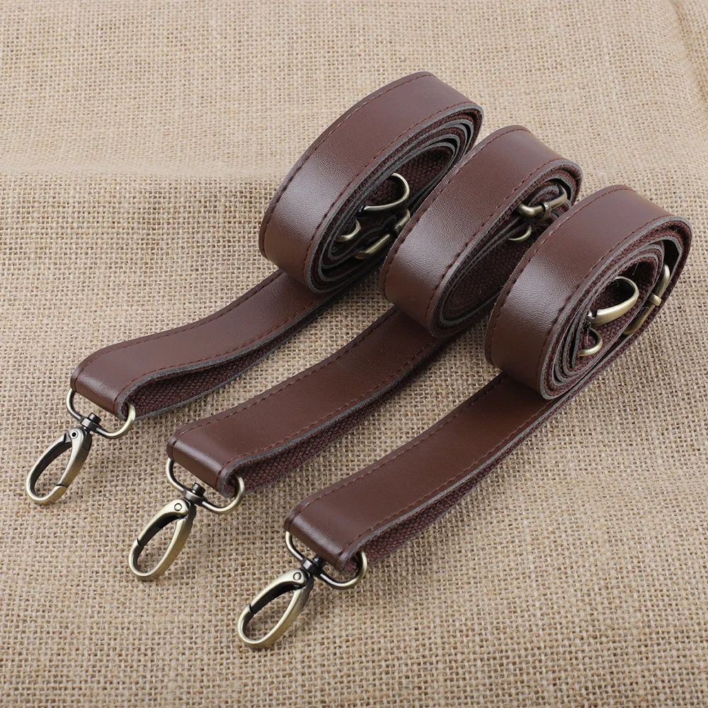 Genuine Leather Bag Strap Handle Crossbody Handbag Replacement Men Fiber Shoulder Bag Strap Vintage Leather Adjustable Belt