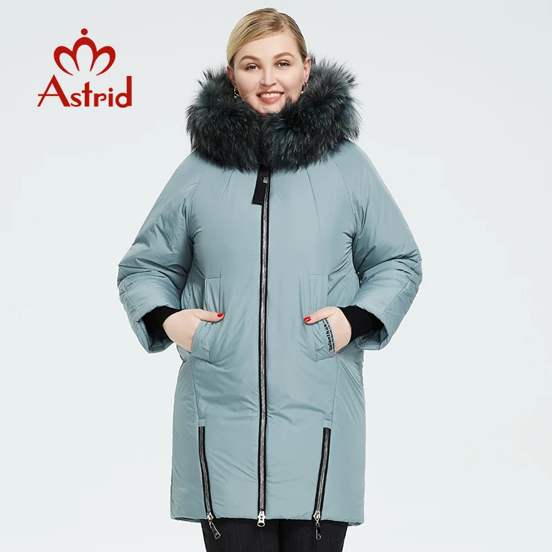 Astrid 2022 New Winter parka down jacket women loose clothing with fur outerwear high quality thick cotton female coat AR-9246