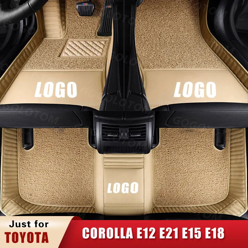

Custom Car Floor Mats for Toyota Corolla E12 E21 E15 E18 Hatchback Car Trunk Mat Auto Carpet 1996-2020 Years Foot Floor mat