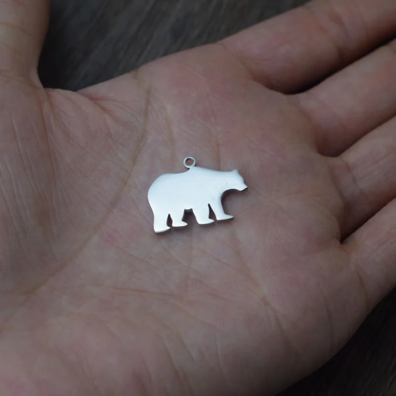 Collana con ciondolo orso carino in acciaio inossidabile regalo di gioielli con ciondolo animale orso bianco polare