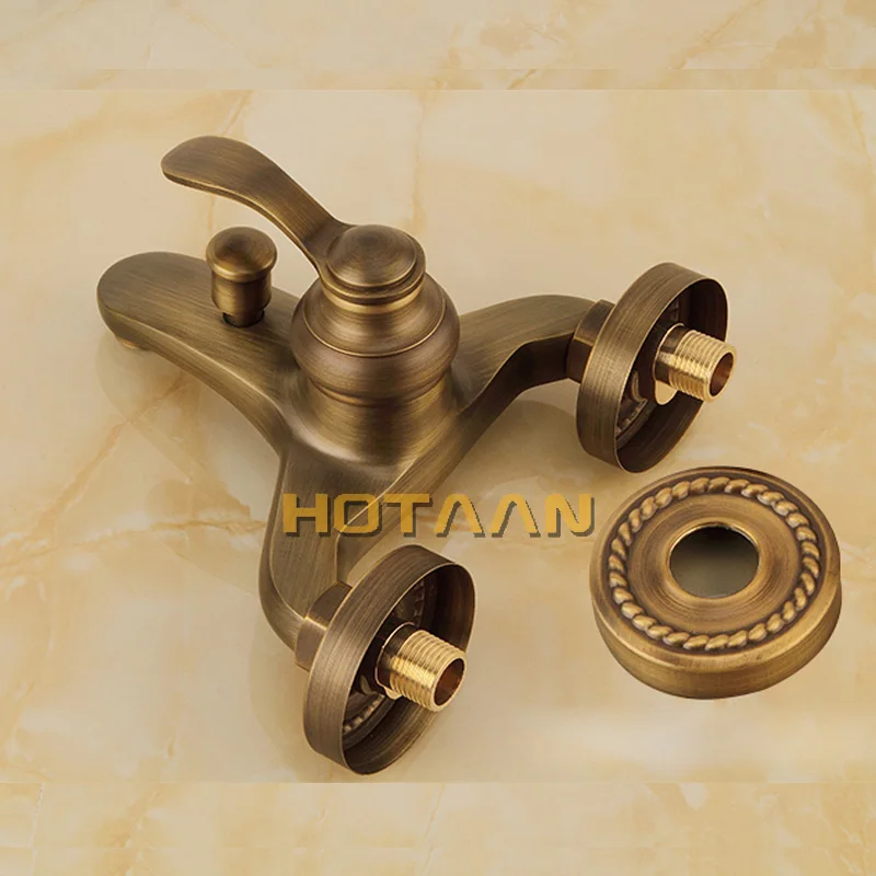 Bathroom Bath Wall Mounted Hand Held Antique Brass Shower Head Kit Shower Faucet Sets YT-5360-A