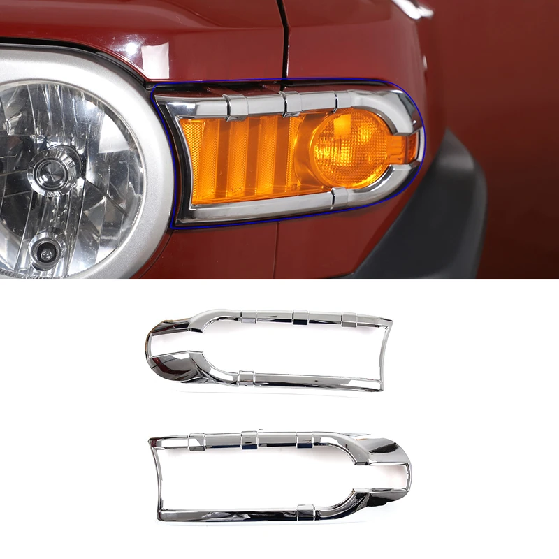 

For 2007-2021 Toyota FJ Cruiser ABS silver car front light turn signal tail light protective cover sticker exterior accessories