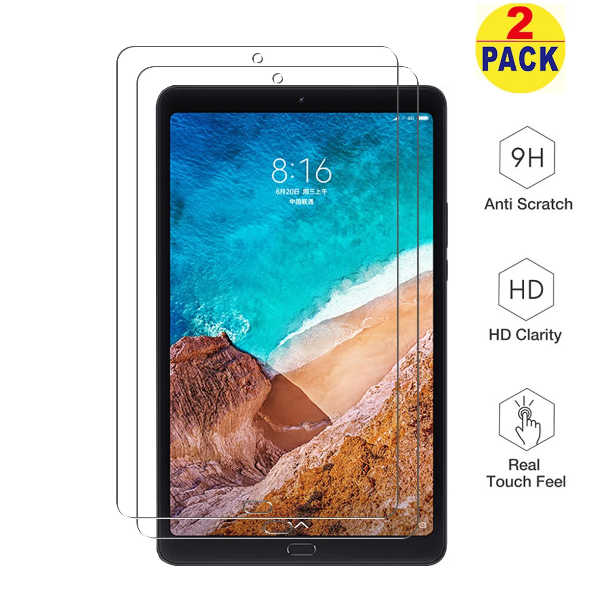 Tempered Glass for Xiaomi Mi Pad 4 Plus Screen Protector, High Definition Quality Tempered Glass 9H Hardness Film